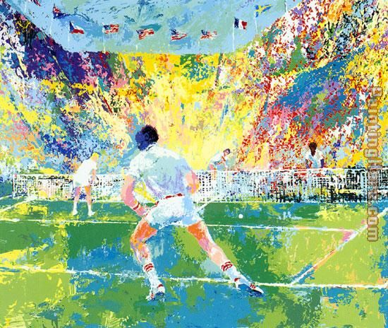 Stadium Tennis painting - Leroy Neiman Stadium Tennis art painting